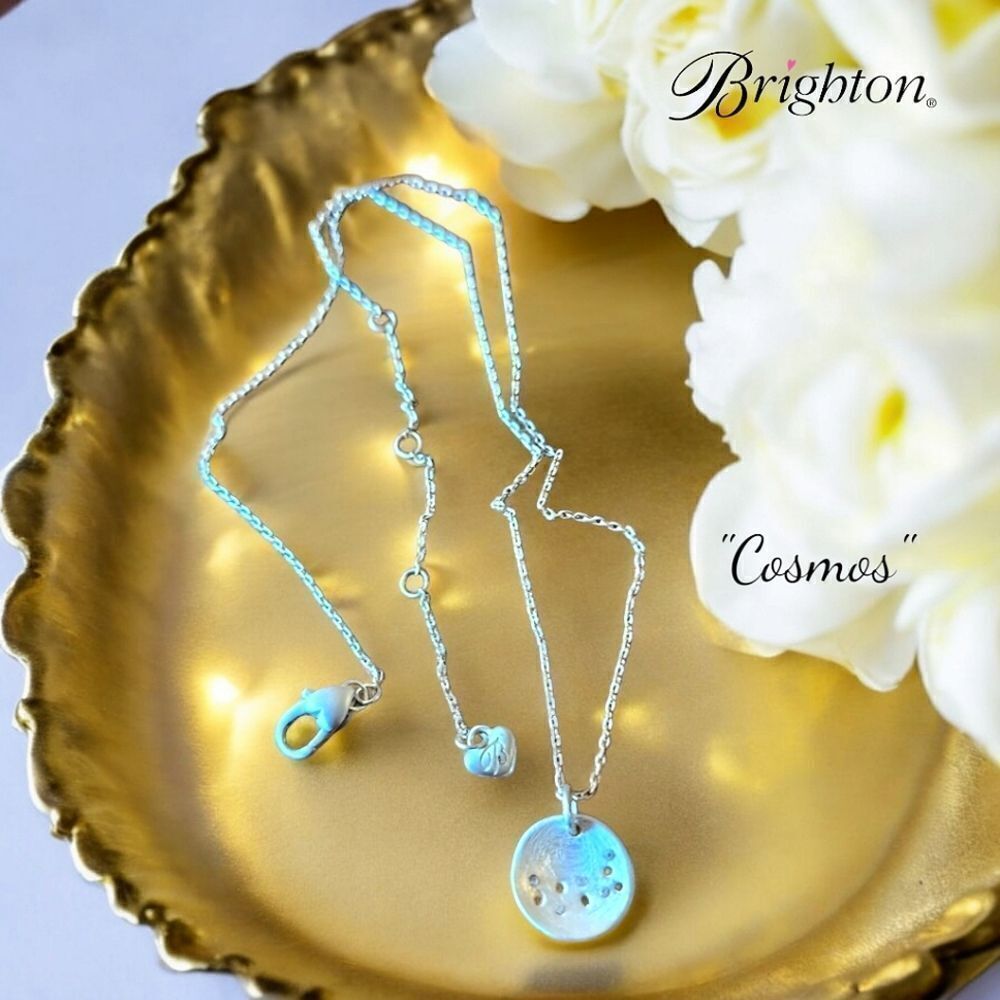 BRIGHTON "Cosmos" Brushed Silver and Crystal Necklace BOHEMIAN